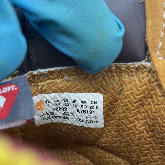 Timberland Toddler Boys Combat Boots Brown Nubuck Size 4 Preowned - Picture 5 of 6